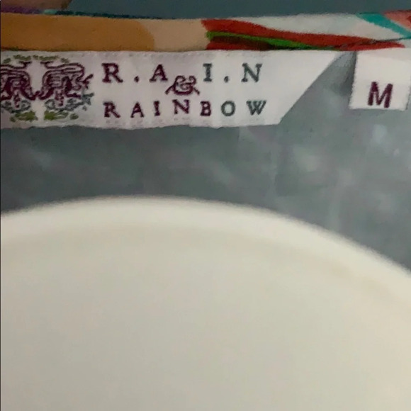 Rain and rainbow colorful boho peasant maxi dress - Picture 6 of 8